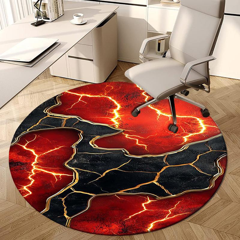 1pc Office Carpet Chair Mats Lava Flow Cracks Abstract Art Perfect for Decorating Office Chairs, Living Rooms, Or Bedrooms.YDT269