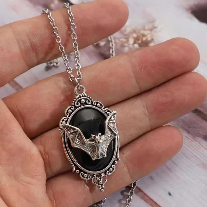 Стильное готическое ожерелье с летучей мышью и сверкающим камнем для женщин и мужчин, кулон для особого случая, цепочка на шею
