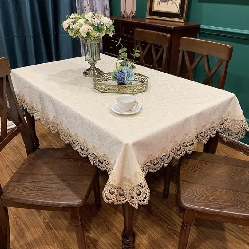 Кружевная скатерть из искусственной кожи, водонепроницаемая скатерть для прямоугольного обеденного стола, кухни, дня рождения, дорожка для стола, квадратная, устойчивая к пятнам