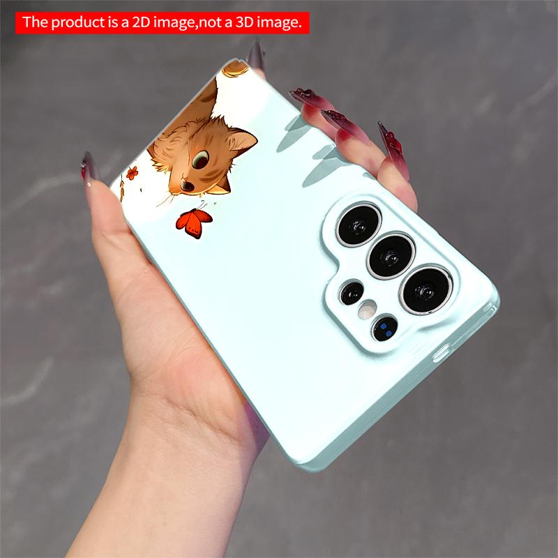 2DFlat Samsung phone case Cute Kitten and Orange Butterfly in Sky Applicable to Galaxy S23 S24 S25ULTRA S26 A12 A14 A15 A16 A54 A55