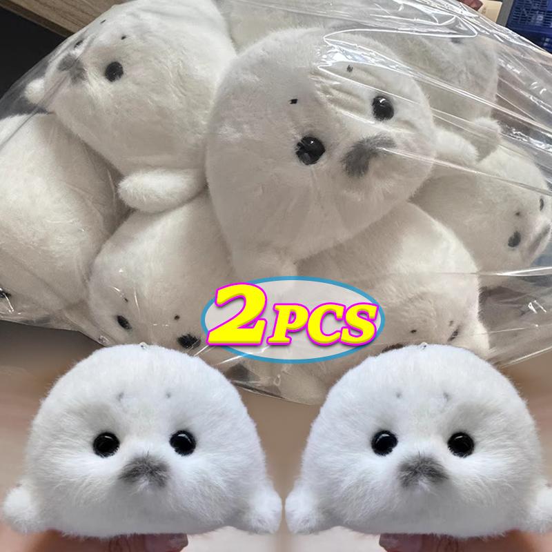 Kawaii Plush Seal Doll Cute Pet Hanging Toy Realtic Cartoon Animal Pendant Soft PP Cotton Filled Fabric Art Toy for Adult Kids
