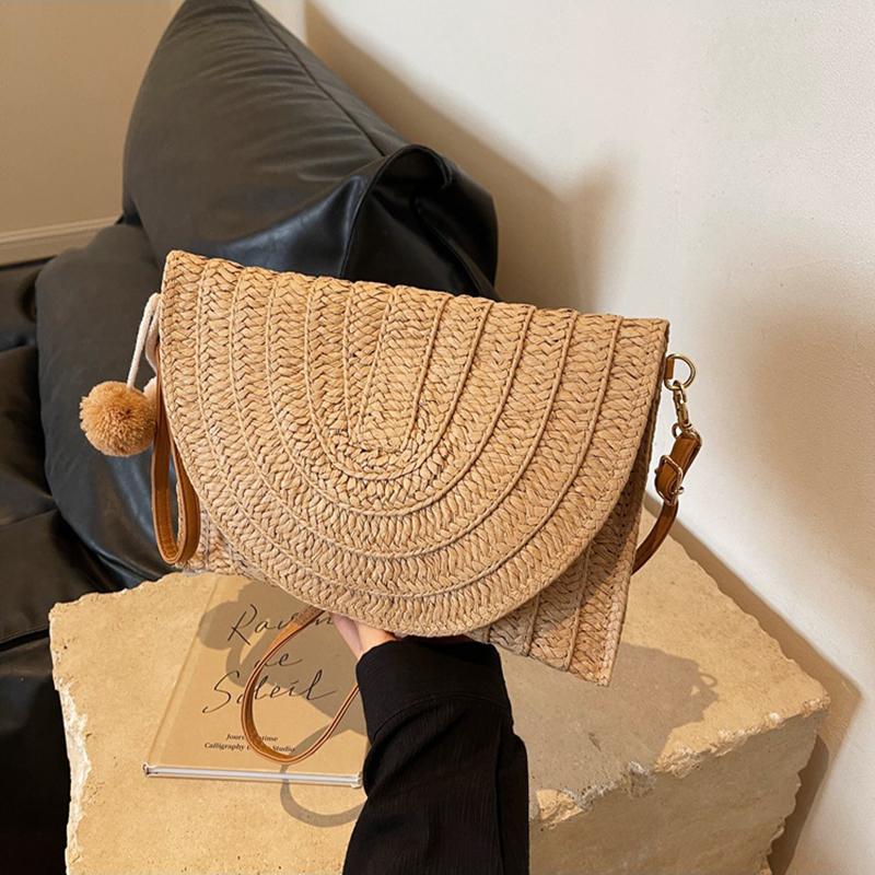 Повседневная женская сумка-конверт, женская модная сумка через плечо, пляжная соломенная плетеная сумка-мессенджер, женская дорожная сумка-тоут