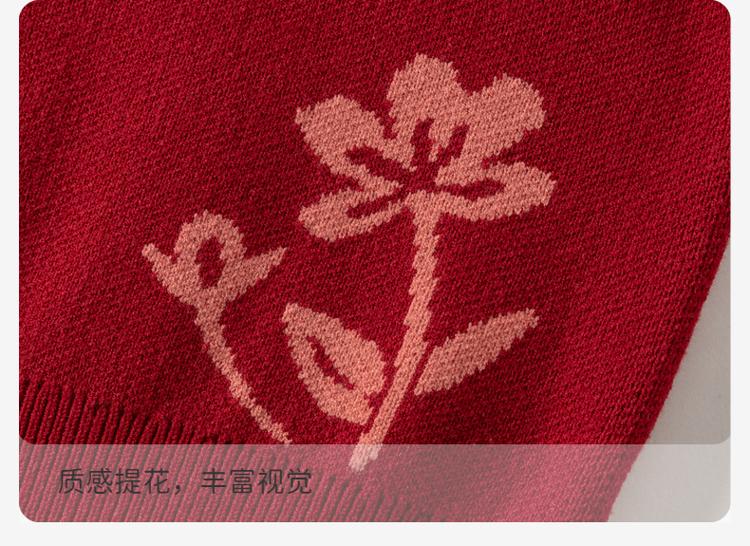 David Bella Girls' Knitted Sweater Autumn Collection New Children's Red Sweater Chinese Style Children's Clothing