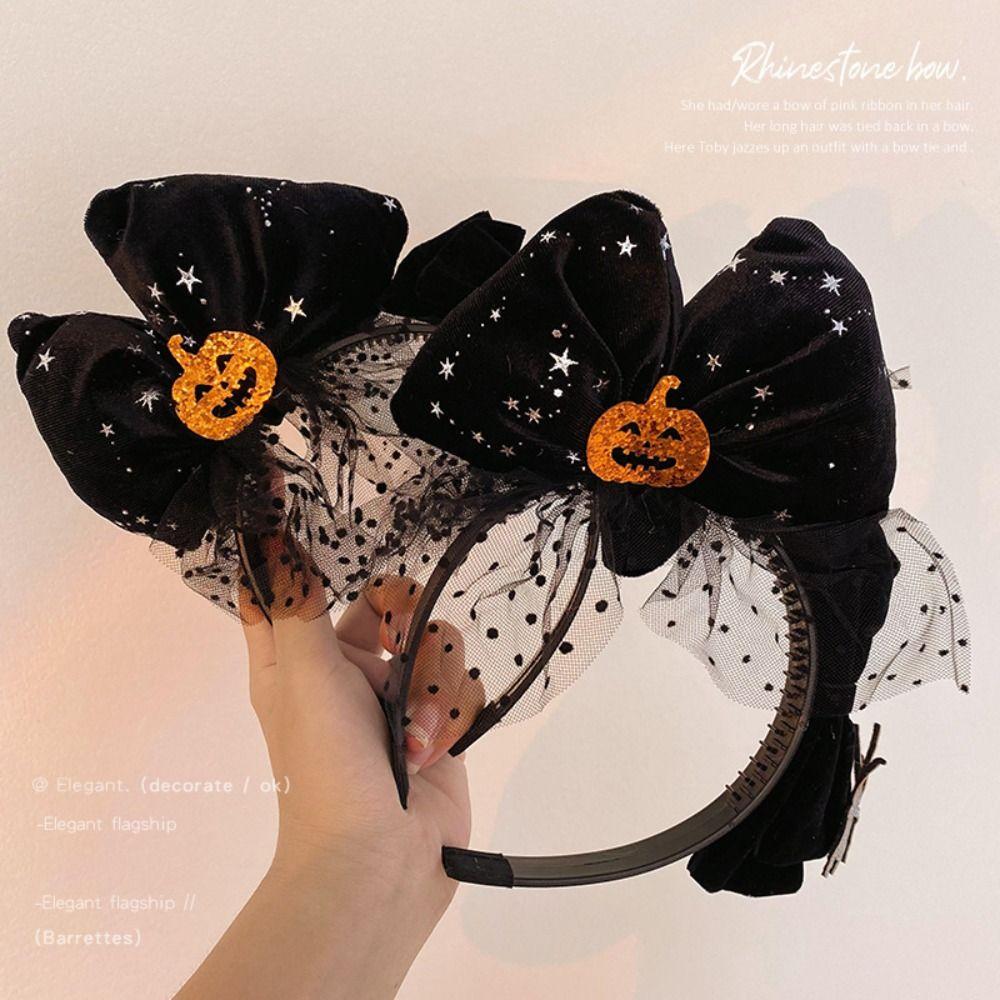 Головной убор Хэллоуин Бант Повязка для волос Аксессуары для волос Тыква Резинка для волос Хэллоуин Обруч для волос Дамы