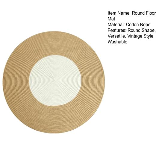 Хлопковый ковер ручной работы плетеный круглый коврик для царапания когтей кошки моющийся винтажный напольный коврик для спальни гостиной дивана прикроватного столика