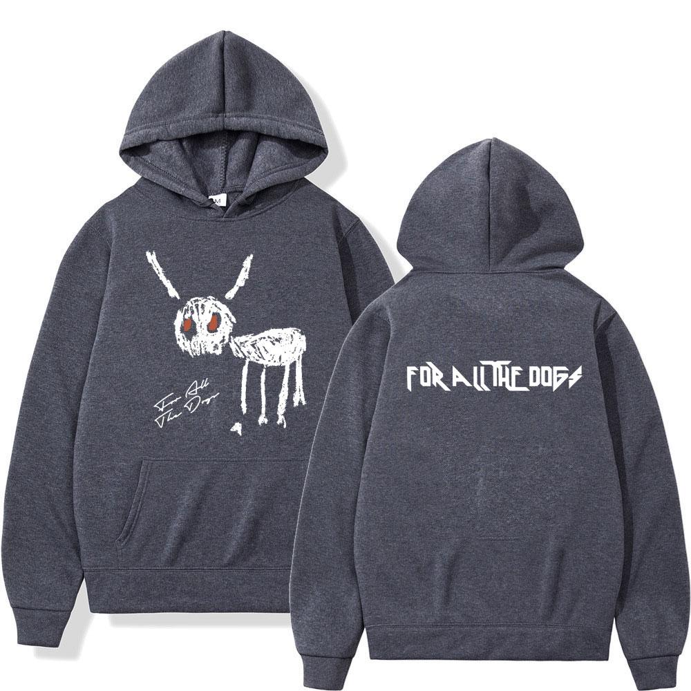 Толстовка с капюшоном Rapper Drake 2023 New Music Album "For All The Dogs" с графическим принтом и длинным рукавом для мужчин и женщин, свободная уличная одежда для мужчин