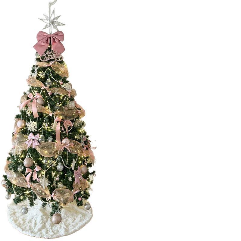 High-End Pink DIY Christmas Tree Ornament Set for Living Room