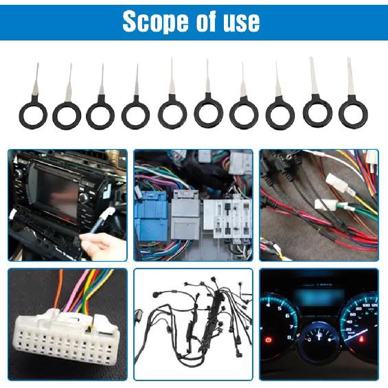 Комплект для выталкивания клемм, 2024 Обновленный автомобильный инструмент для клемм Инструмент для снятия штифтов электрических клемм Проводной штифт, Набор инструментов для снятия клемм