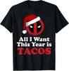 Deadpool I Want Tacos For Christmas TShirt Unisex3