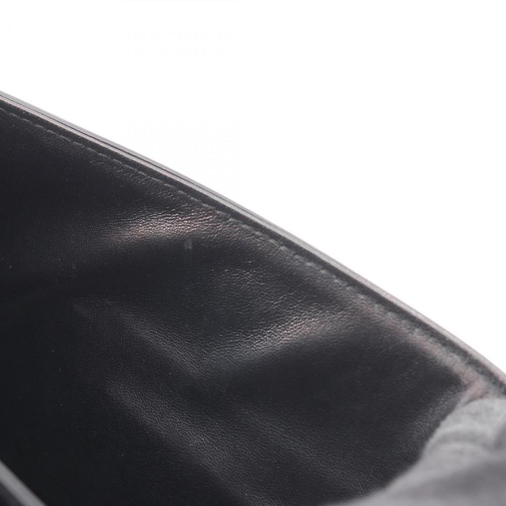 Used LOEWE Barcelona Shoulder Bag canvas leather Black Beige Used Women
