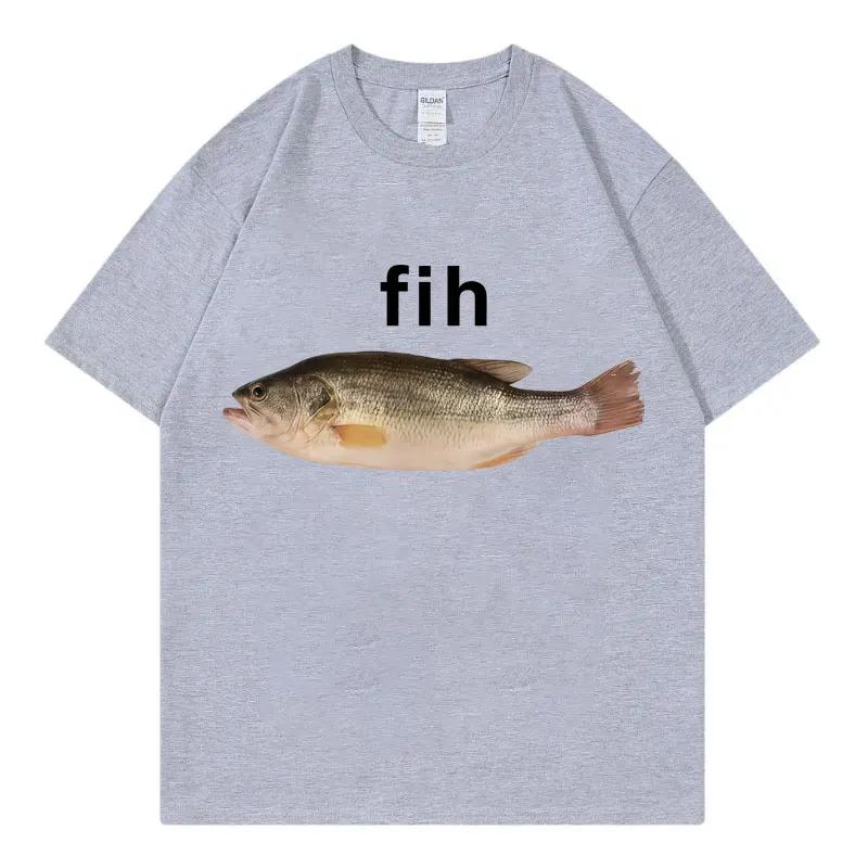 Funny Fih Fish Meme Tshirt High Quality Fashion Short Sleeve Tshirt Unisexs Casual Loose Tshirt Summer Street Wear