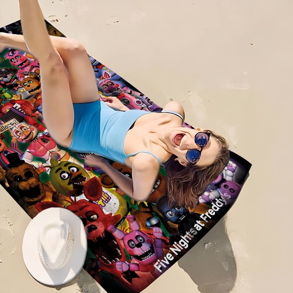 F-Five N-Nights At F-Freddys Game Beach Towel Colorful Bath Towels For Girl Microfiber Quick Dry Sand Free Beach