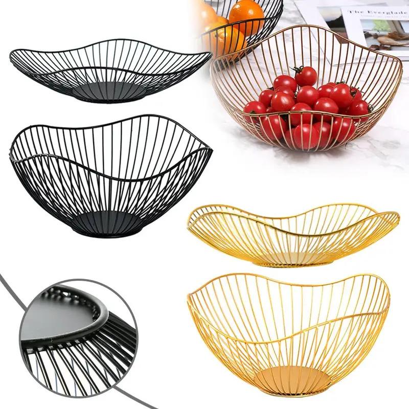 1 piece of steel fruit basket, creative drainage display of fruit container, storage of vegetable supplies in home kitchen