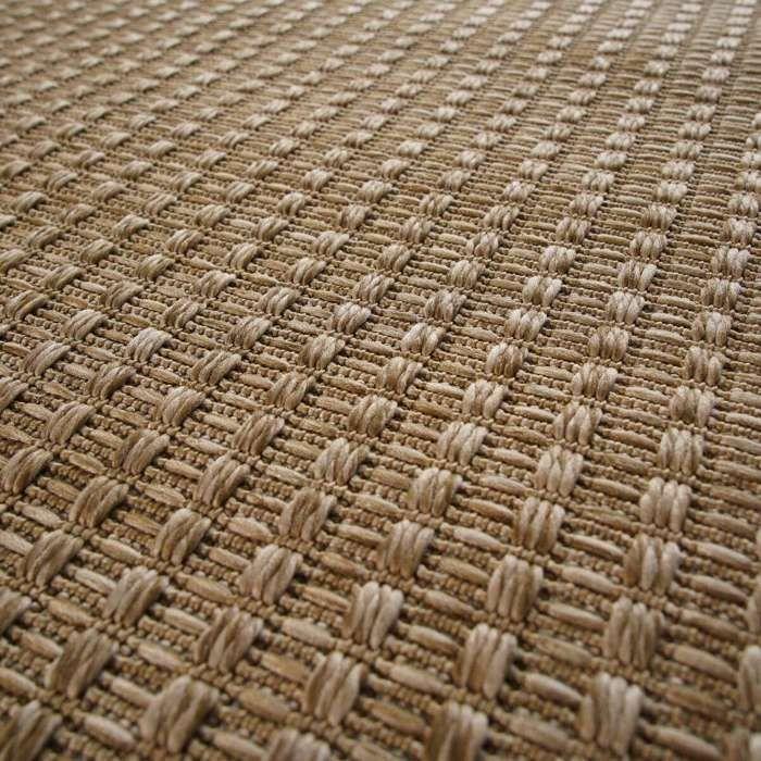 Tapis aspect jute motif damier beige 160x225