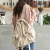IELGY Korean Version of Casual Literary Drawstring Oxford Cloth Backpack, Fashionable Nylon Backpack