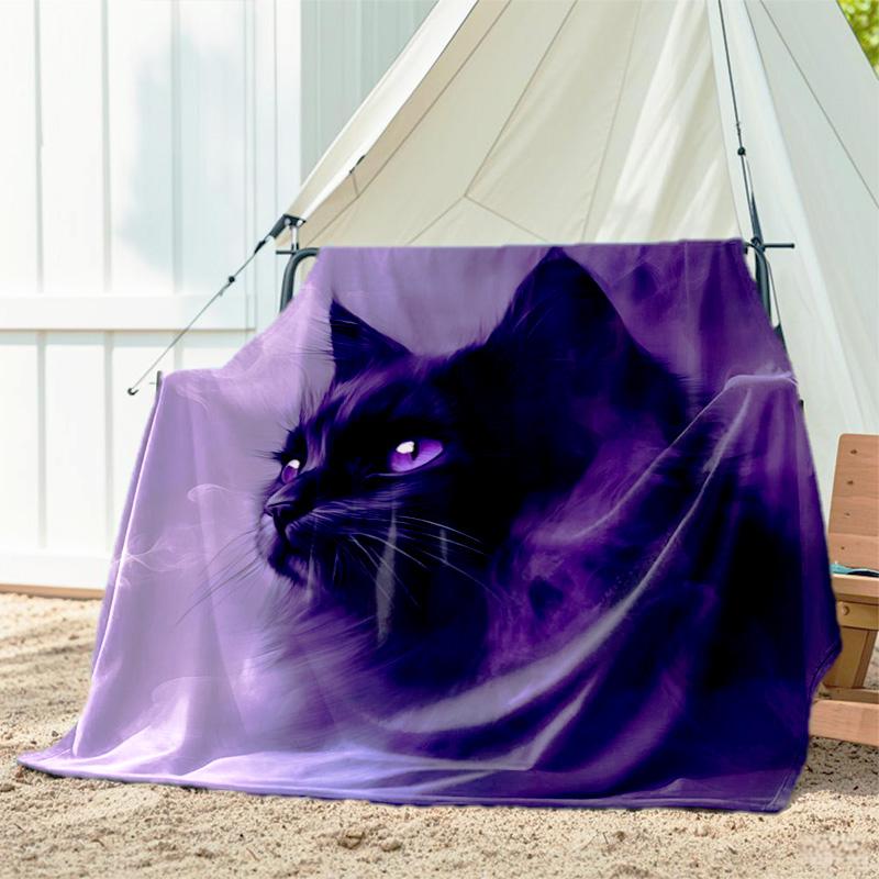 1pc Animals: catsand cows pattern blanket, all season lightweight home office outdoor nap multifunctional blanket