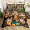 Cute Cartoon Animal Print Comforter Cover Sets Sea Otter Duvet Cover Set Ocean Creature Otter Toddler Soft Polyester Bedding Set