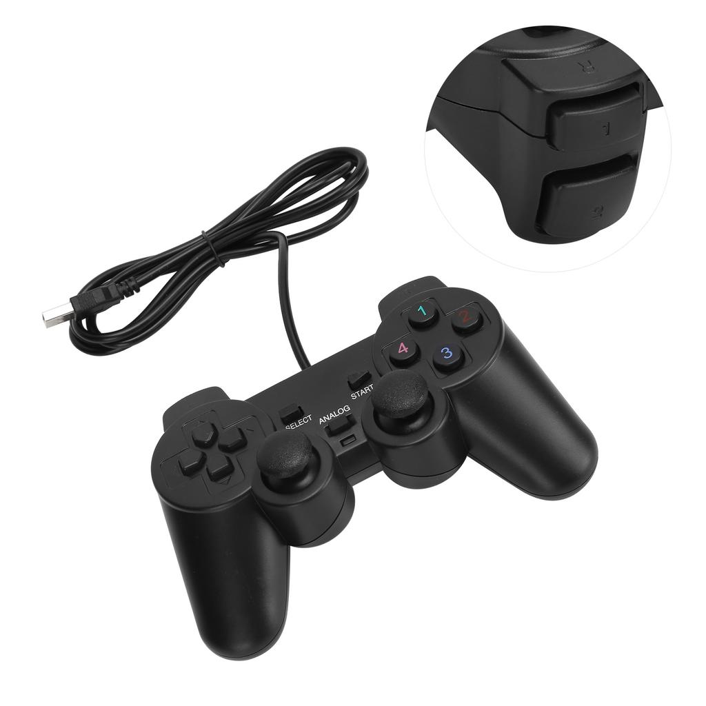 Проводной игровой контроллер в стиле ретро, USB-геймпад с кабелем длиной 5 футов для ПК, ноутбука, черный