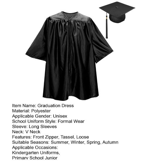 1 комплект, унисекс, детский выпускной халат, шляпа, комплект с застежкой-молнией спереди, свободная кисточка, годовая бирка, платье для выпускного в детском саду, кепка, комплект с кисточками