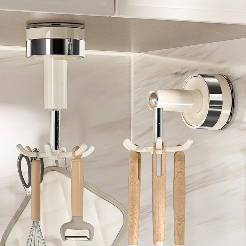1/2 шт. Кухонный кухонный крючок на присоске Установка без сверления Настенные крючки для лопатки, ложки, органайзер, подвеска для кухонной утвари