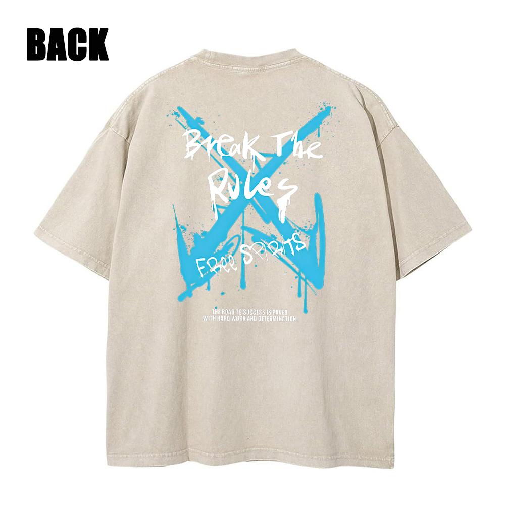 Y2k Men Washed Vintage Tshirt Black Streetwear Skull Graphic Print T Shirt Harajuku Tshirt Summer Short-sleeve Tees