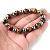 Natural Stone Power Stone Bracelet AAA Tiger Eye Terahertz Accessory Inner Diameter [GOLD STONE] Men's Approx. 15.5cm
