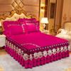 Luxury Bedspread On The Bed Wedding Bed Sheet Lace Bed Cover Blanket Fabric King Queen Size Bed Skirt Velvet with Pillowcases
