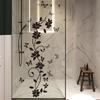Black Floral Iris Vine Mirror Glass Sticker Home Bathroom Decoration Self-Adhesive Wall Sticker