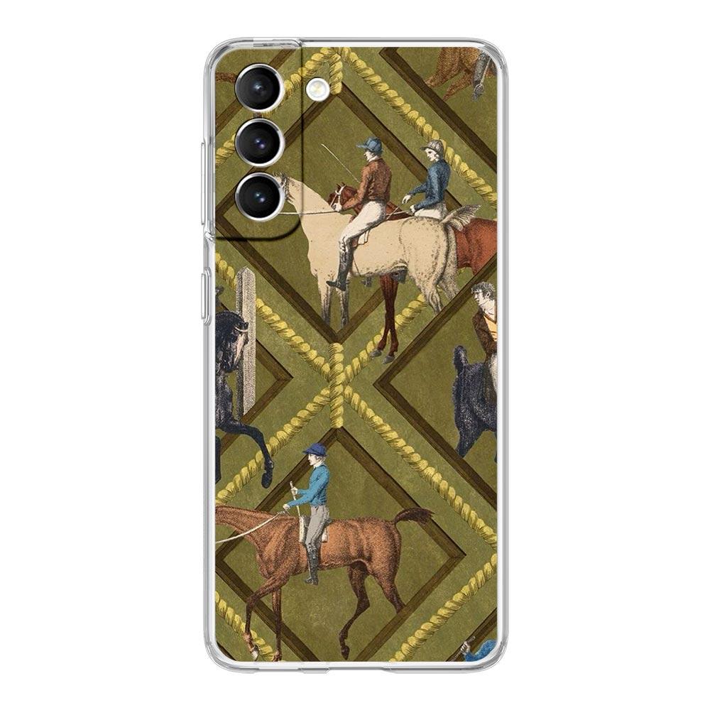 Чехол для телефона Samsung Galaxy S25 S24 S23 FE S22 Ultra S20 S21 5G S10 Plus S10E Мягкий прозрачный чехол Конный спорт Лошадь