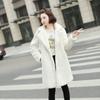 New Imitation Coat for Women's Autumn and Winter Long Warm Slim-fitting with Cotton Imitation Wool Imitation Woolen Coat Imitation