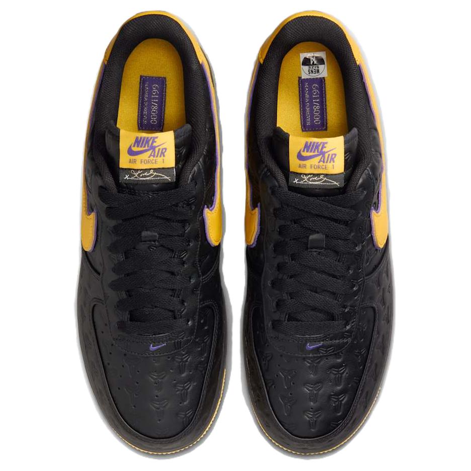 Кобе Брайант x Nike Air Force 1 Low Lakers Away Пронумерованные Мужские Кроссовки Черный Varsity-Maize Varsity-Purple HV5122-001