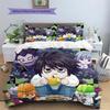 Death Note Pattern Bedding Quilt Set Quilt Cover Pillowcase Home Decoration Birthday Gift (1 * duvet cover + 2 * pillowcase, without core)
