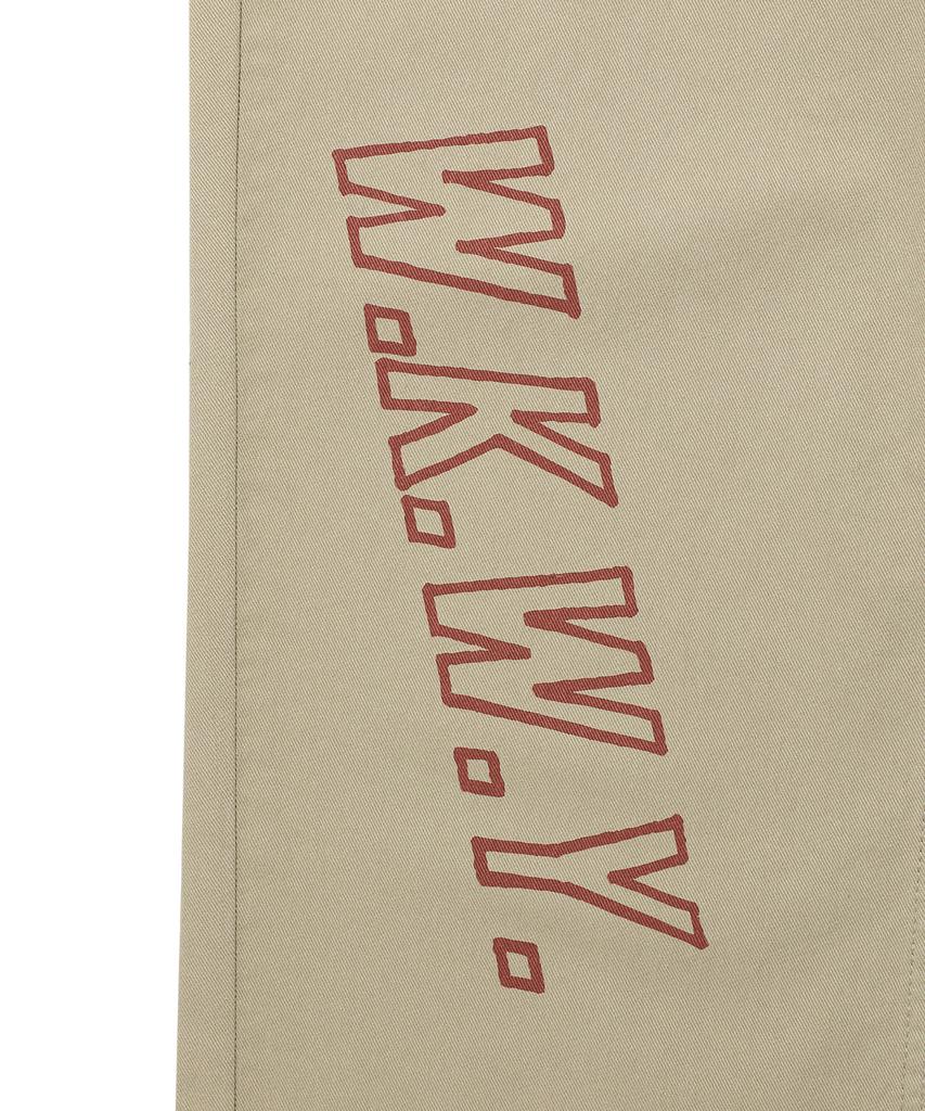 WACKY WILLY Straight Graphic Denim Pants Beige