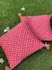 Peach Bandhani Cotton 2 Cushion Cover Set- 16*16 Inches
