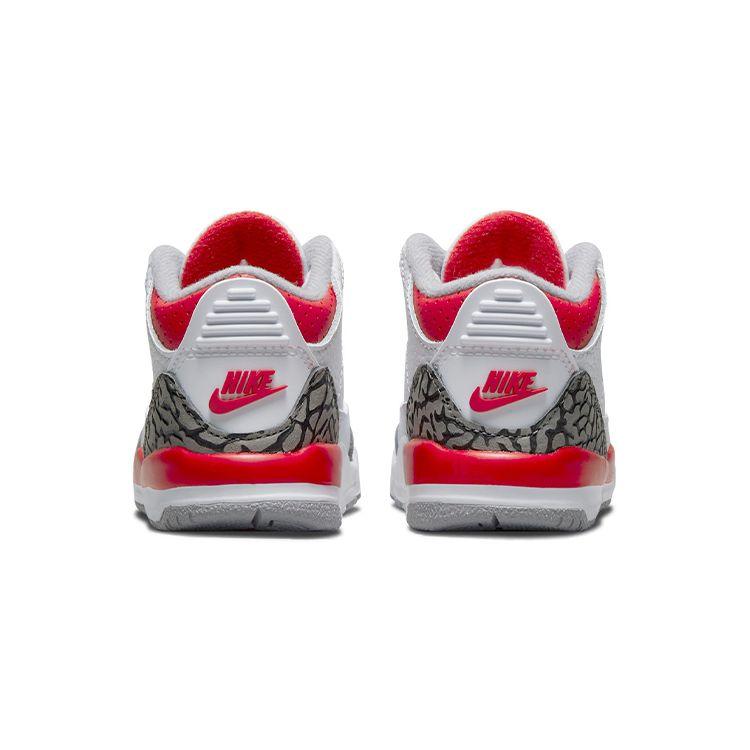 Детские кроссовки Air Jordan 3 Retro TD Fire Red 2022 White Cement-Grey Black DM0968-160