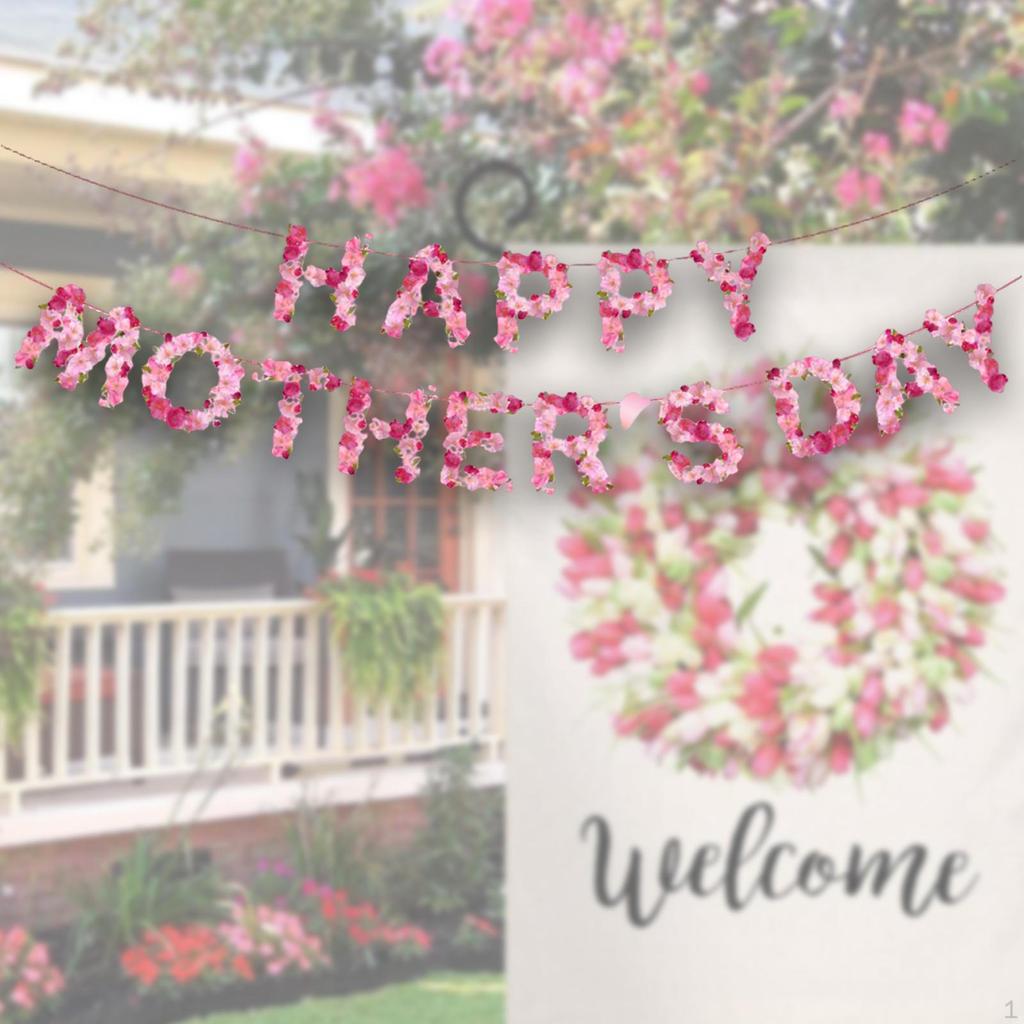 Цветы с Днем матери баннер алфавит флаг тянущий подвесной декор для сада