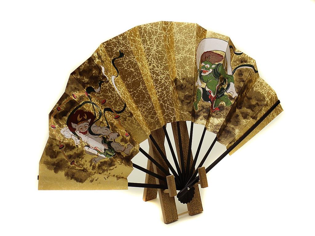 Kyoto Decorative Fujin 9 Made In with Fan Japanese Entrance Japanese Style New Year Different Patterns On the Front and Height 27cm X Width 49cm When