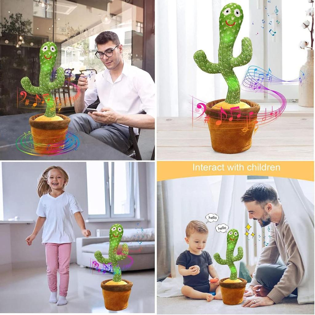 Интерактивная говорящая и танцующая игрушка кактус для малышей