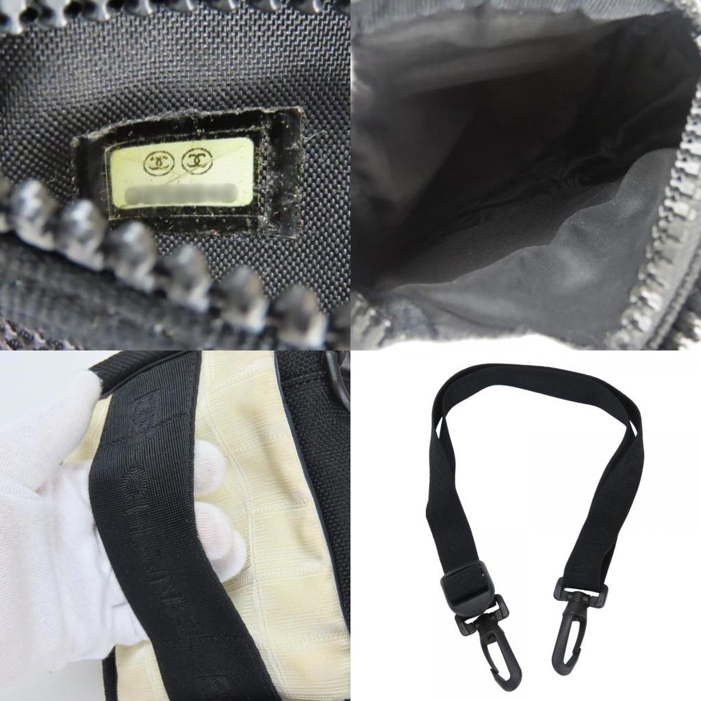 Б/у Сумка на плечо CHANEL Линия Sports A22059 Знак COCO Жаккардовый нейлон Цвет: Айвори черный 8-й