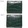 Bercute Green Crocodile Tri-fold Wallet for Men and Women, Mini, Slim, Compact, Foldable, Genuine Leather, Alligator Skin, Compact, Large Capacity,