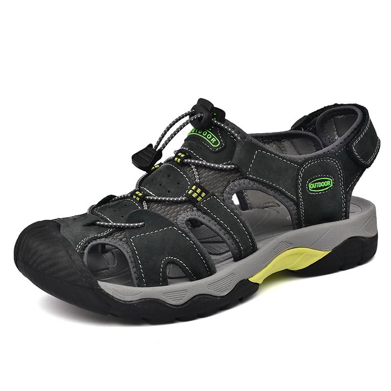 Новые дизайнерские летние мужские сандалии Кожаные шлепанцы Пляжные сандалии Мягкая и удобная уличная обувь для ходьбы в воде больших размеров 39-48