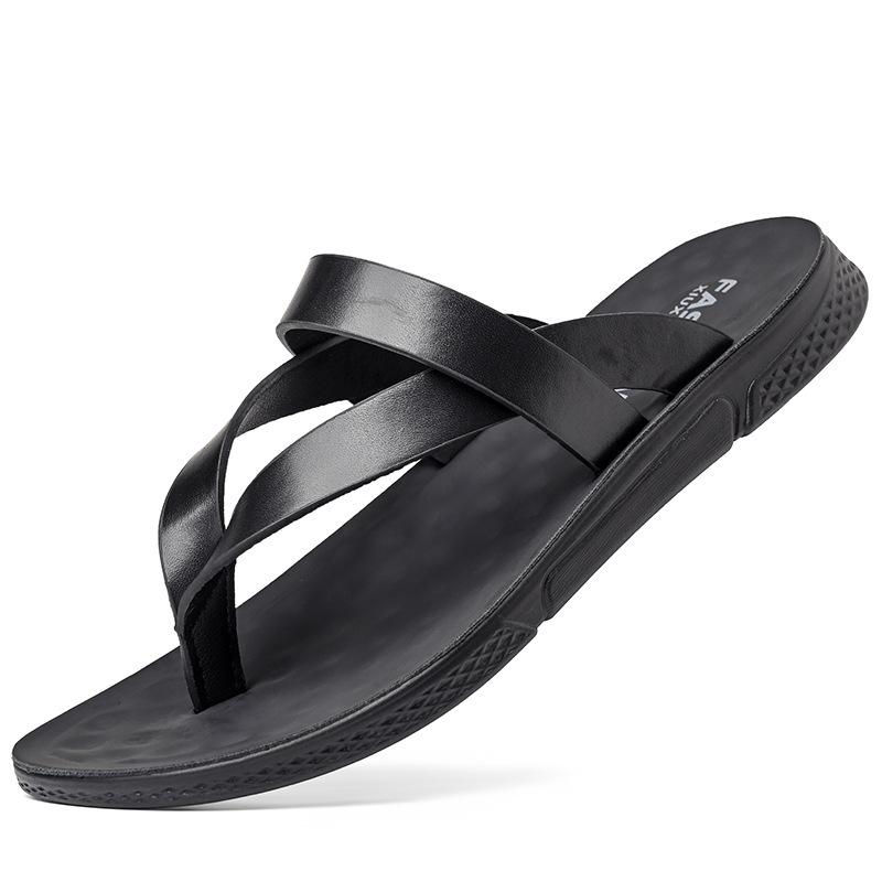 Модные летние новые дизайнерские шлепанцы для мужчин Модные повседневные сандалии с принтом под крокодила Водонепроницаемые уличные шлепанцы Обувь из черной кожи Мужские