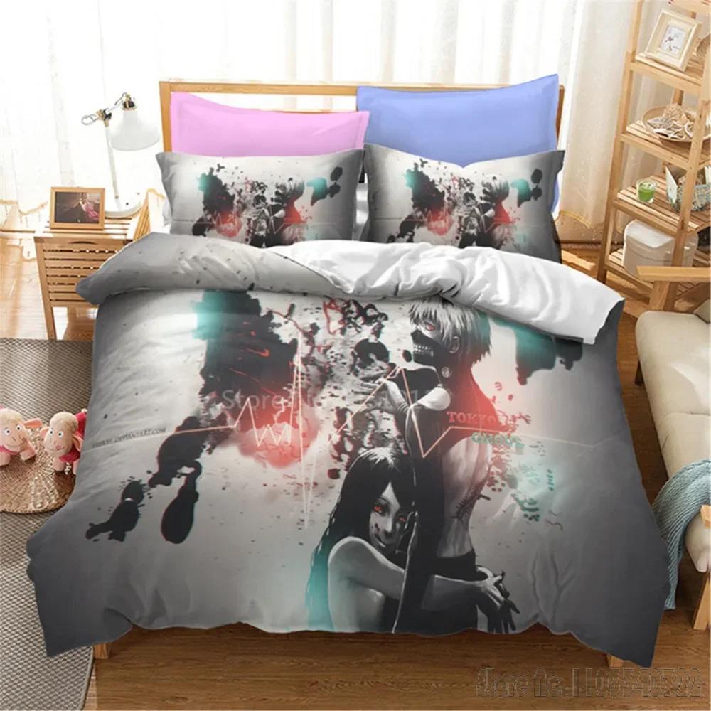 Admire 3D Tokyo Ghoul Cartoon Duvet Cover Set HD Comforter Cover for Kids Постельные принадлежности Постельное белье Декор для спальни