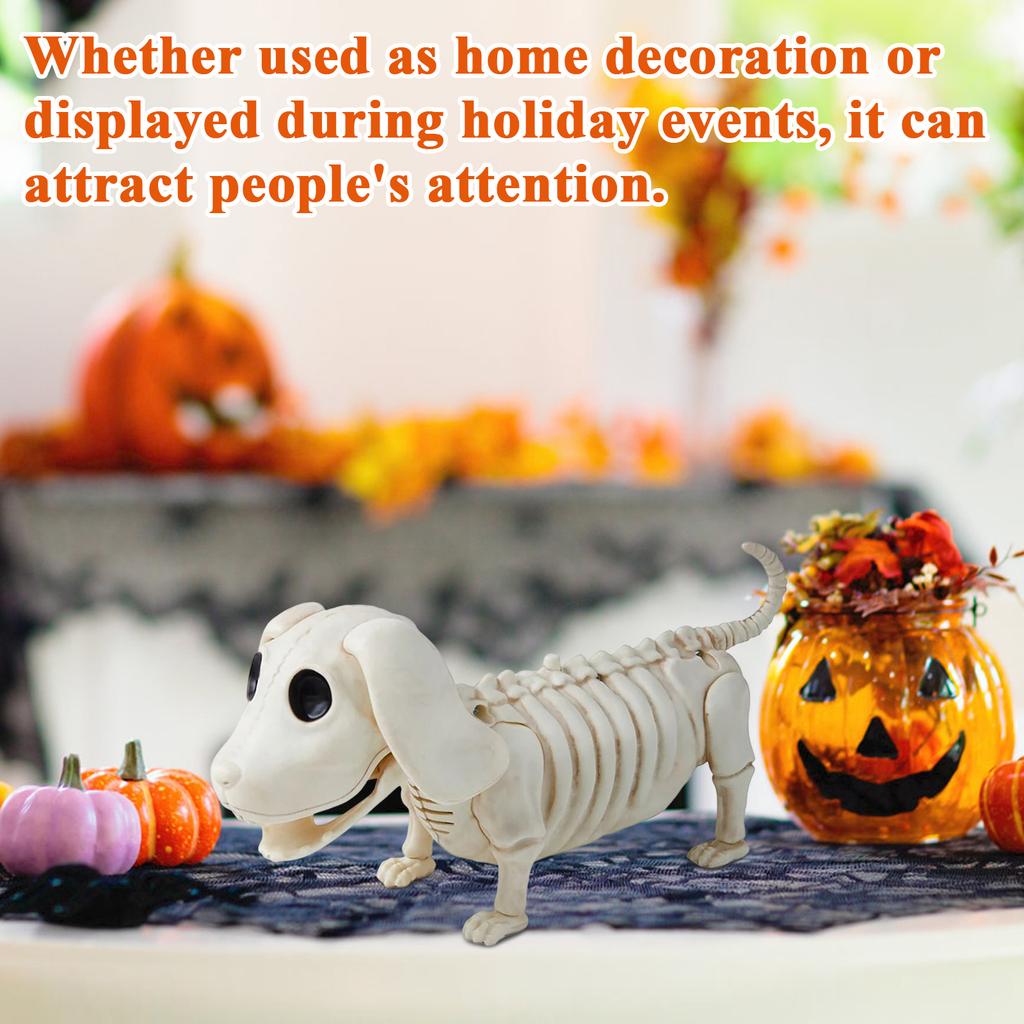Хэллоуинские украшения в виде скелета щенка-сосиски, Интересные животные украшения, Добавляют атмосферу Хэллоуина, Подходят для отправки друзьям
