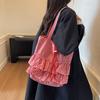Large Capacity Plaid Minimalist Tote Bag Daily Commuting Single Shoulder Underarm Bag