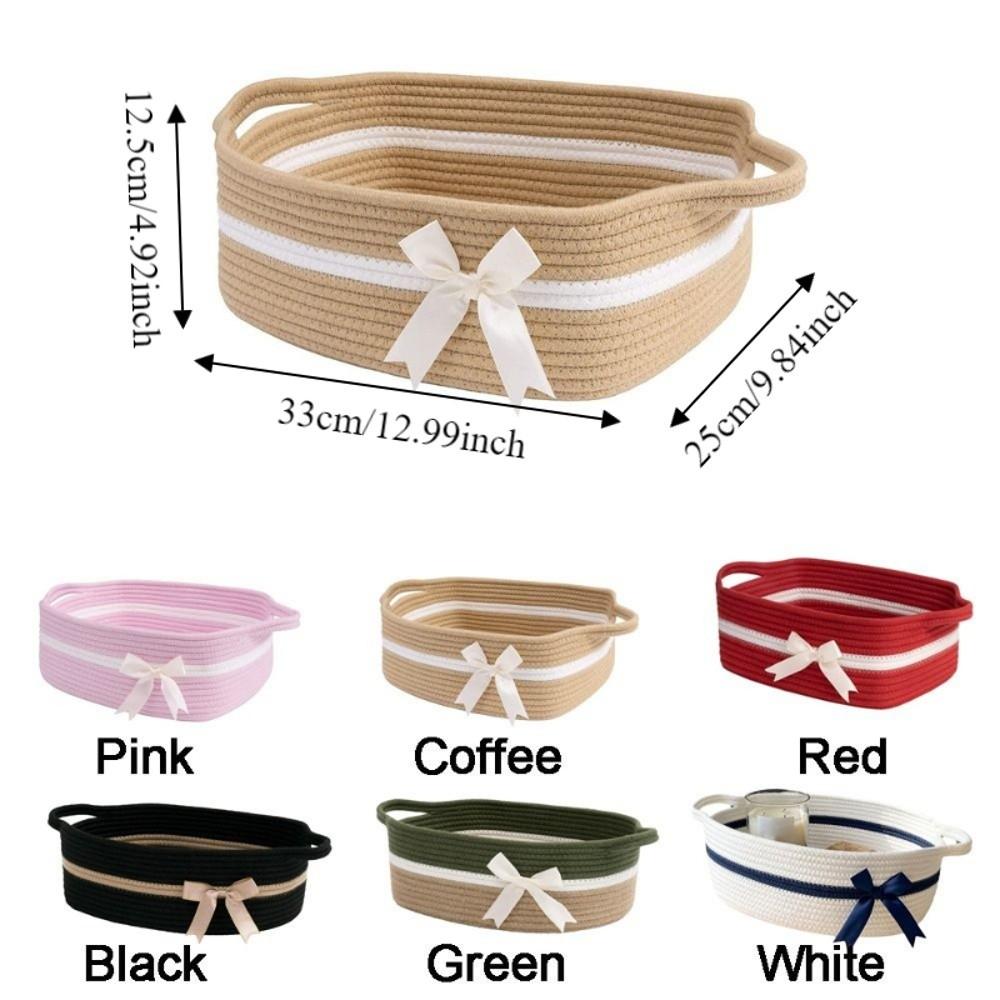 Large Capacity Woven Storage Basket Space Saving Snack Basket Cosmetic Storage Basket Makeup