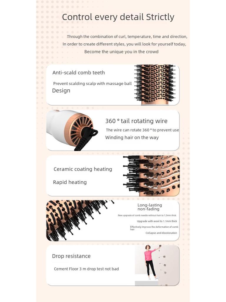 Расческа для волос с горячим воздухом «три в одном» с отрицательными ионами: Завивка, выпрямление и укладка