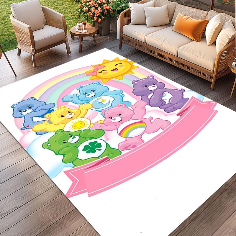 Care Bears Print Rug, Washable Floor Carpet, For Entryway Dorm Laundry Room Office Study, Home Decor Birthday Christmas Gift