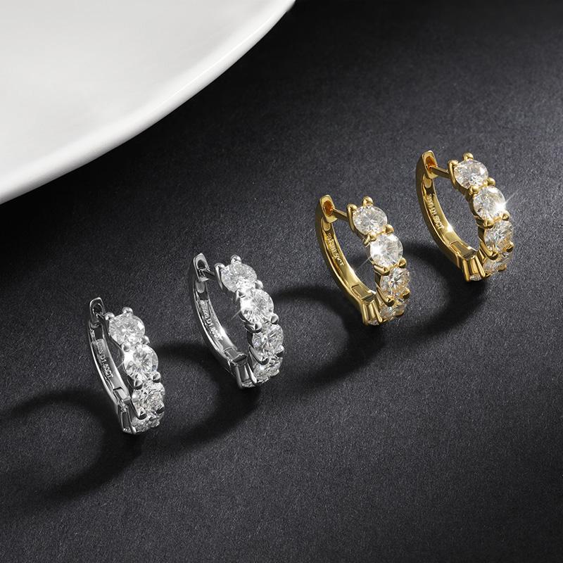 OEVAS 100% Серебро 925 пробы каждый 0,2 карата 3,5 мм Муассанит Серьги-кольца Для женщин Сверкающие Свадебная Вечеринка Изящные Ювелирные изделия Подарок