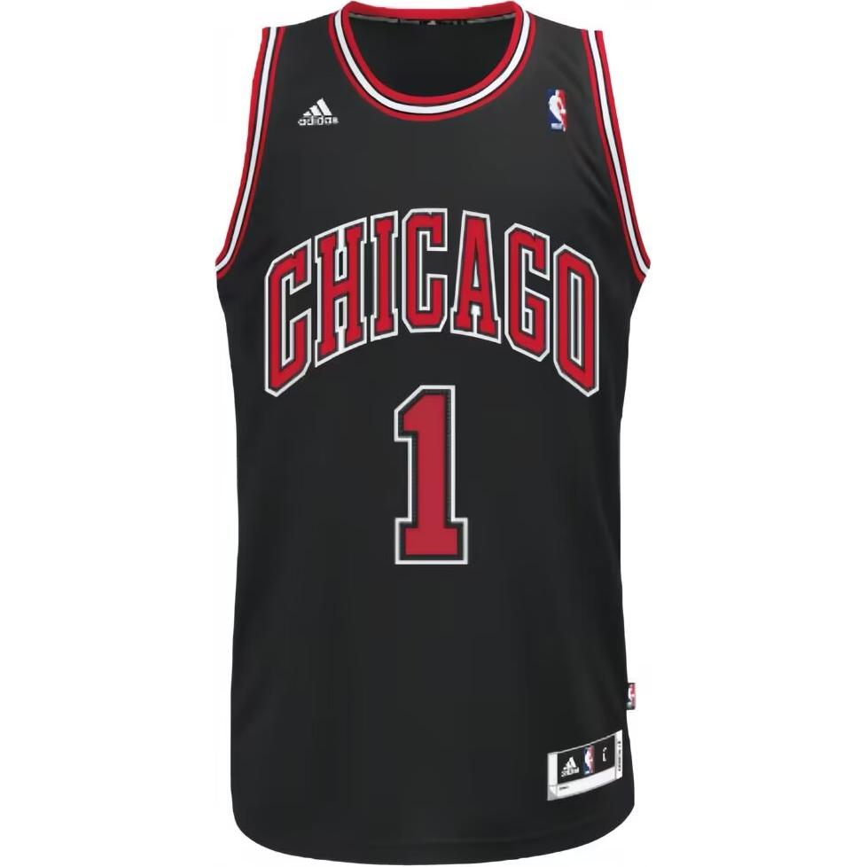 adidas Баскетбольная майка Rose Bulls 1 с вышивкой Swingman Fan Edition, унисекс, черная L71688